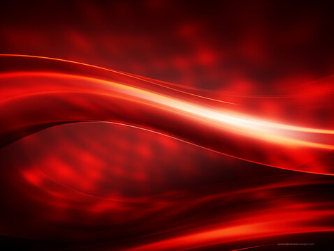 Abstract red gradient textured background with dynamic, glowing light rays and bright waves