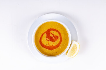 Homemadde lentil soup turkish cuisine