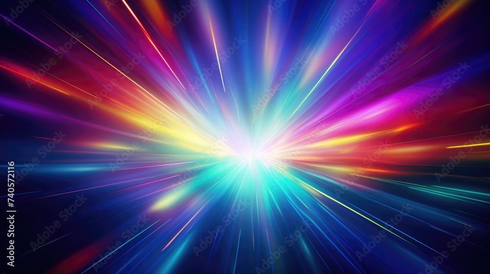 Poster vibrant burst of light against a dark backdrop, perfect for adding a pop of color to designs