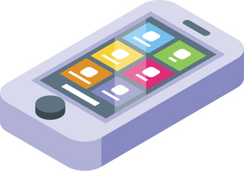 Bike android computer icon isometric vector. Lifestyle counter. Vehicle cycle