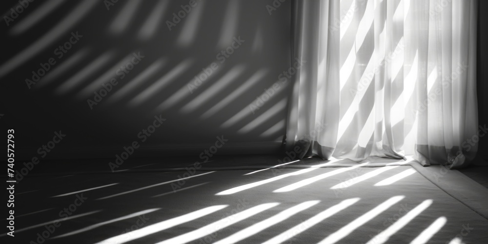 Poster monochromatic image of sunlight shining through window. perfect for interior design projects