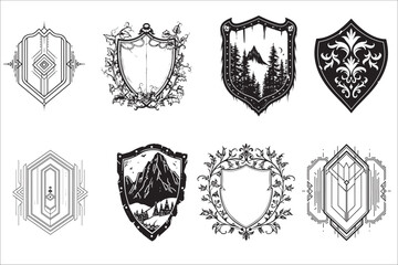 Heraldic shield, Vintage shield silhouette