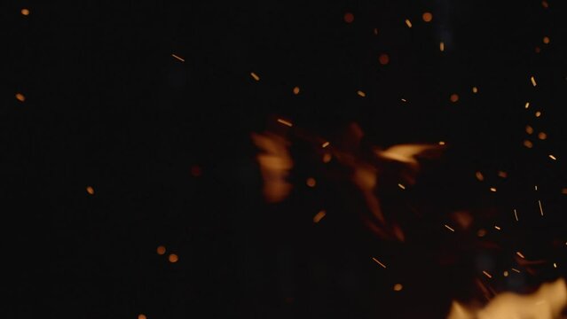 Bonfire in forest at night