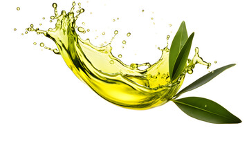 Fresh olive oil dynamic splash isolated on white background