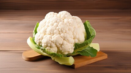 Cauliflower swing on a wooden background. Fresh harvest, the concept of healthy eating and vegetarianism.
