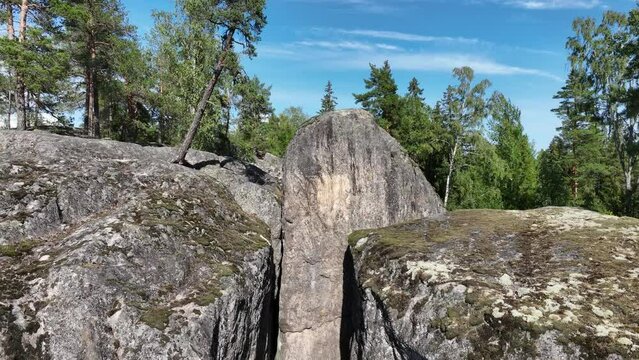 Drone view of Temple of Lemmink&auml;inen in Gumbostrand, Finland.