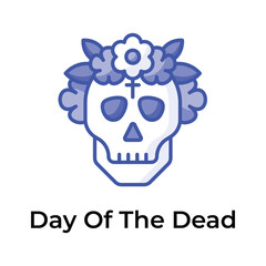 An amazing day of the dead icon in editable style, isolated on white background