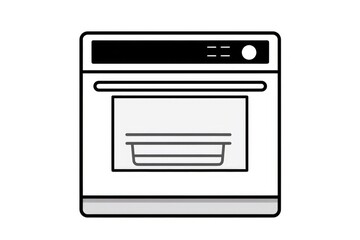 A simple black and white image of an oven. Suitable for culinary and kitchen-related projects