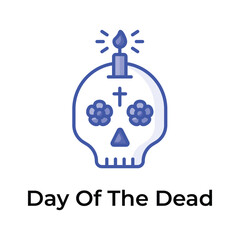 An eye catching icon of Day of the Dead in editable style, Isolated on white background