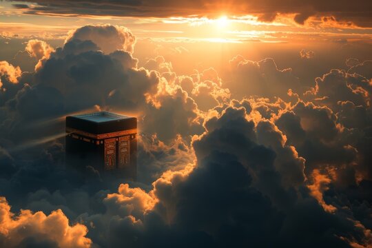 Soaring high above the world, the Kaaba basks in the last rays of a glorious sunset