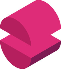 Two half cylinder icon isometric vector. Shape color. Playing game cube
