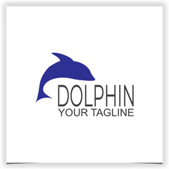 Vector simple blue dolphin logo template