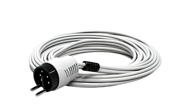 Electric plug isolated on PNG Background. Generative Ai.