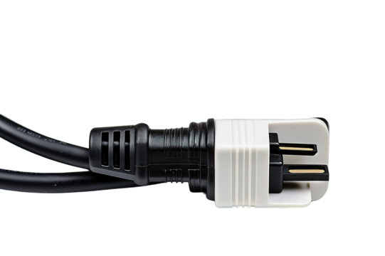 Electric plug isolated on PNG Background. Generative Ai.