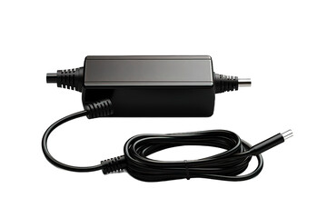 Photo of a black radio charger adapter isolated on PNG Background. Generative Ai.