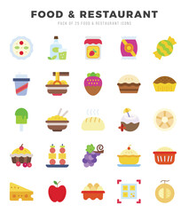 Set of Food and Restaurant icons. Vector Illustration.