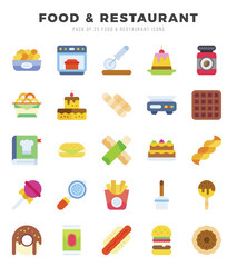 Food and Restaurant icons set for website and mobile site and apps.