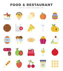 Food and Restaurant icon pack for your website. mobile. presentation. and logo design.