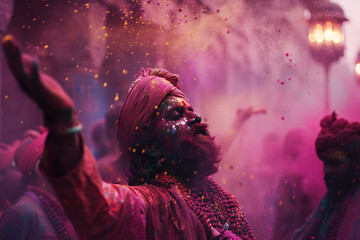 Holi or Festival of Colours: Colors of Celebration. Generative AI