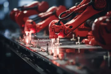 Foto op Plexiglas Robotic automation transforming manufacturing industry, enhancing efficiency and productivity © Aliaksandra