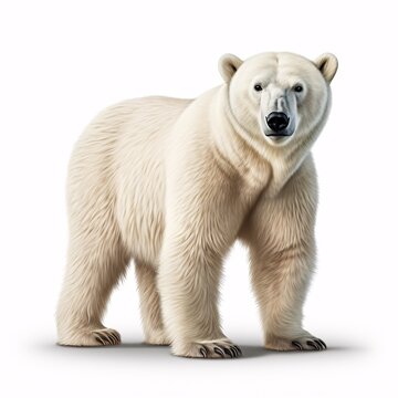 a polar bear standing on a white background