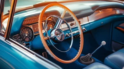 Gordijnen Vintage car interior. © Daniel