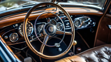 Vintage car interior.