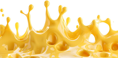 Tasty cheese is melting down isolated on a white background