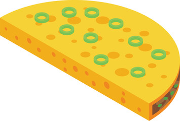 Half quesadilla icon isometric vector. Bread vegetable. Travel menu party
