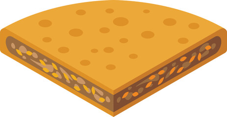 Restaurant quesadilla icon isometric vector. Vegetable chicken. Meat healthy corn