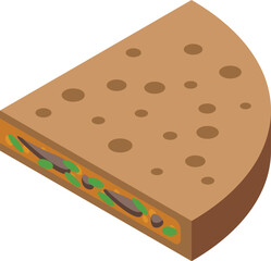 Meat quesadilla icon isometric vector. Vegetable mexican. Snack lunch