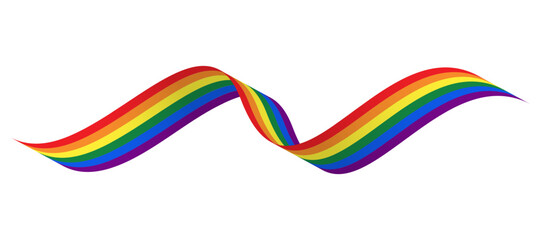 LGBTQ pride rainbow flag wave. Pride design Element for banner. Vector EPS10.