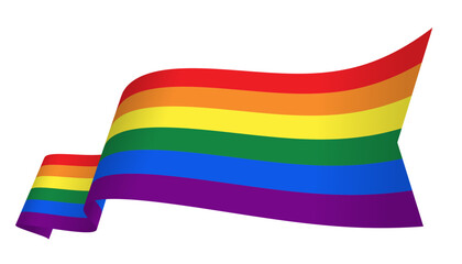 LGBTQ pride rainbow flag wave. Pride design Element for banner. Vector EPS10.