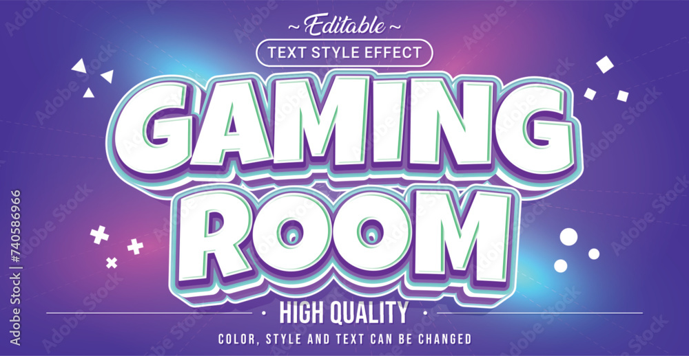 Aufkleber Editable text style effect - Gaming Room text style theme.