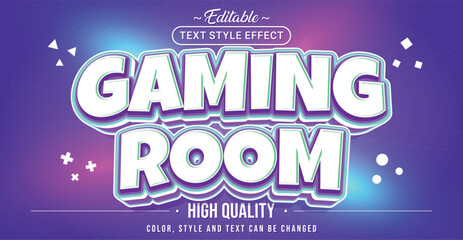Editable text style effect - Gaming Room text style theme.