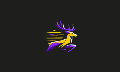 Obraz na płótnie Canvas logo design of deer purple vector flat design