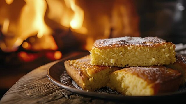 Soft fluffy cornbread pairs perfectly with the comforting crackle of flames from the hearth making for the ultimate cozy winter treat.