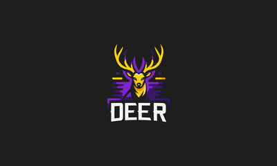 head deer logo design esport vector flat design template