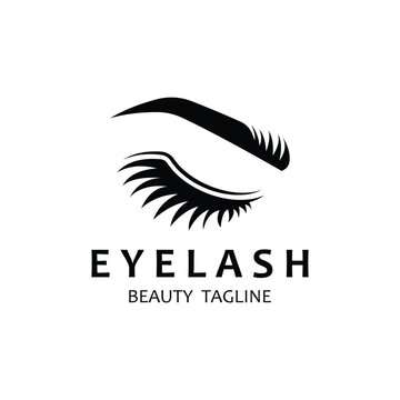 Beautiful and luxurious and modern women's eyelashes and eyebrows logo. Logo for business, beauty salon, makeup, eyelash shop.