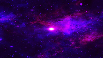 Fototapeta premium Space background. Flight in space with simulation of galaxies and nebulae. Stunning galaxy. Night sky with stars and nebula. 3D rendering.