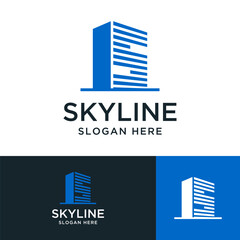 letter s skyline logo design vector illustration