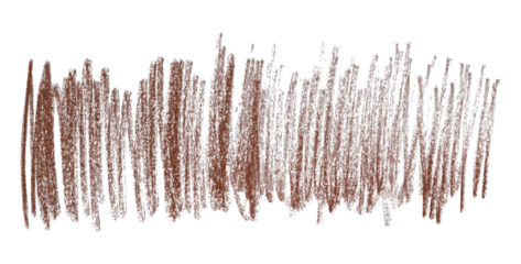 brown pencil strokes isolated on transparent background