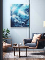 Waves Expression: Abstract Expressionism Canvases, Seascape Art Print, Abstract Ocean