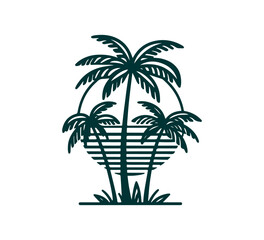 Palm tree vector hand drawn illustration graphic asset