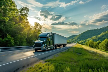 Obraz premium truck on highway