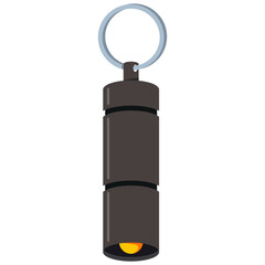 Keychain flashlight vector cartoon illustration isolated on a white background.