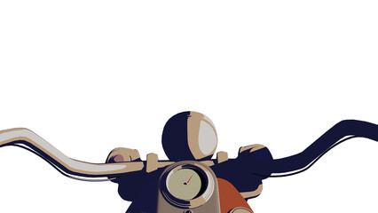 Motorcycle old school chopper machine 3d illustration render PNG