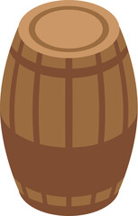 Wood barrel honey icon isometric vector. Food propolis. Nature summer apiary