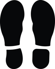 Footprint human silhouette vector. Shoe sole print. Foot print tread, boots, sneakers. Impression icon barefoot Footsteps man and person