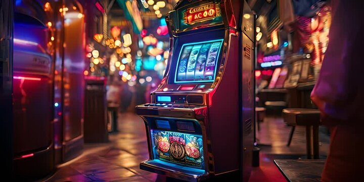 A slot machine close up. 4K Video